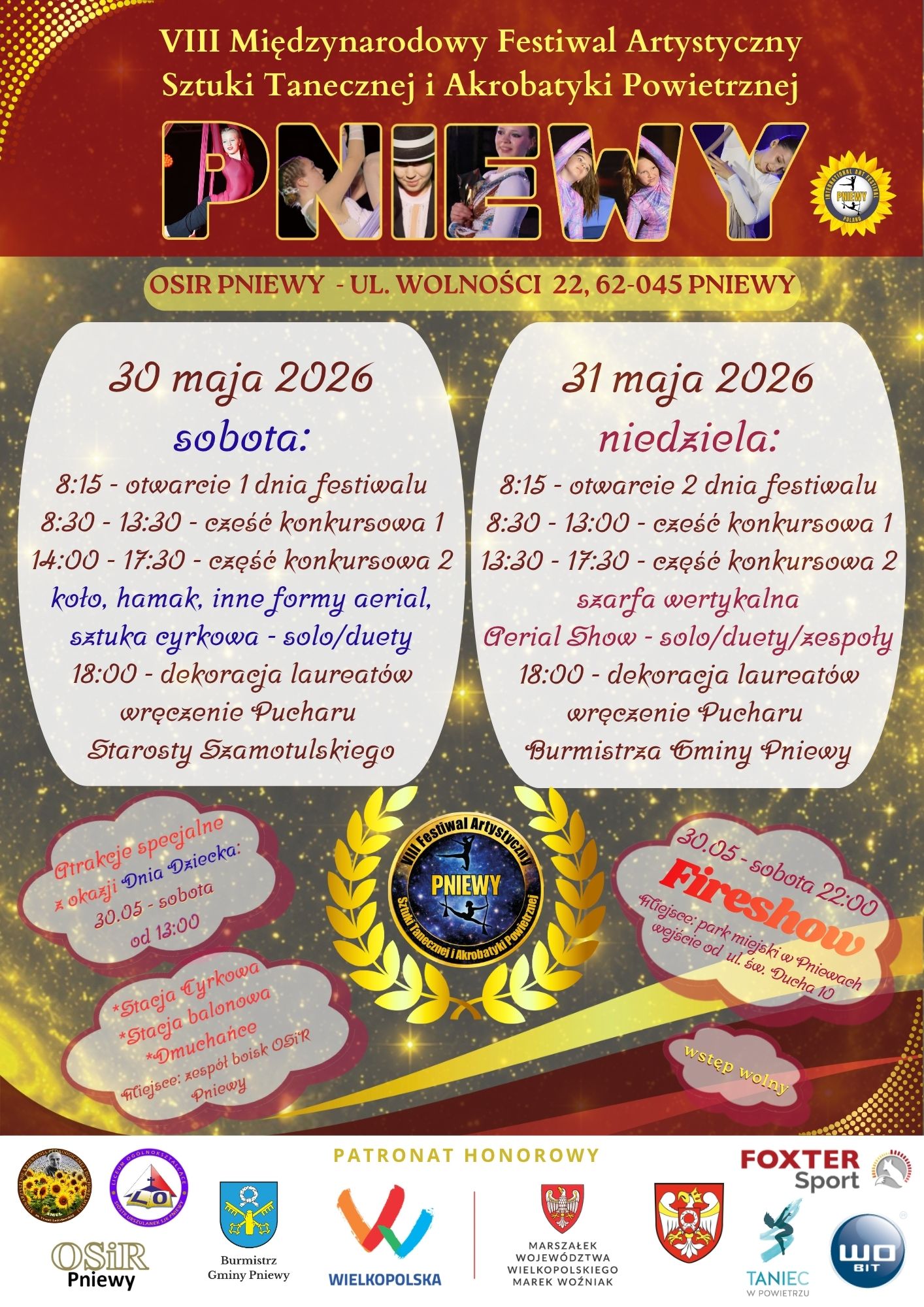 VIII Międzynarodowy Festiwal Artystyczny Sztuki Tanecznej i Akrobatyki Powietrznej w Pniewach 2026